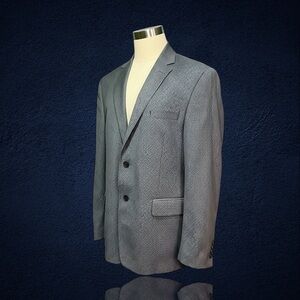 Versace Collection Men’s Blue Checkered Print Two-Button Suit Coat / Blazer 48